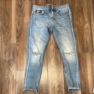 Zara Men's Blue Distressed Jeans